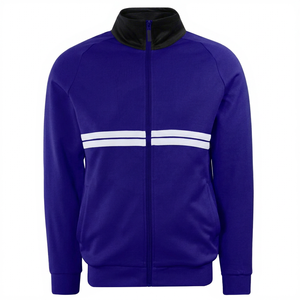 เสื้อแจ็คเก็ตแทร็ค MERITORIOUS INTERNATIONAL รุ่น Unisex สำหรับใส่ลำลองหรือเล่นกีฬา แบบซิป OEM ODM ขายส่ง กันน้ำ สำหรับฤดูหนาว ลายทางสีขาว สไตล์ไฮสตรีท - Product Image 5