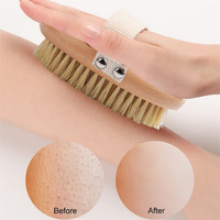 Brosse exfoliante en poils de sanglier/sisal 100% naturels et véganes, avec logo OEM, manche en bambou, pour le corps, la douche et le bain, vente en gros