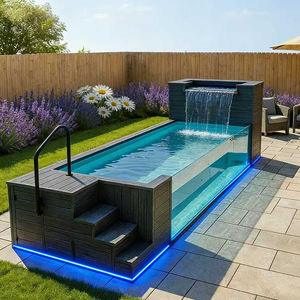 Kit de Piscina de Fibra de Vidrio de Fácil Instalación, Protección UV para Diversión Familiar, Diseño Ecológico para Espacios Exteriores, Piscina de Fibra de Vidrio Estilo Resort - Product Image 1