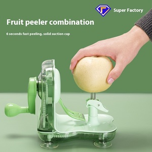 Giá Rẻ Bán Buôn FDA Chứng Nhận 2-Trong-1 Thép Không Gỉ Và Nhựa Trái Cây Peeler Slitter Thuận Tiện Của Nhãn Hiệu Nhanh Chóng Apple Peeler - Product Image 1