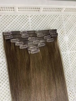 Cheveux russes à double dessin invisible génie pu peau trame clip ins