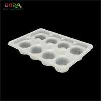 Plateau en plastique PP personnalisé de la marque Dora à 8 compartiments pour pâtisseries, desserts, emballage alimentaire, conteneur pour gâteaux, pain, type de processus de thermoformage