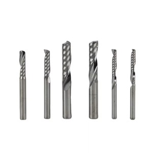 Universal Single Flute Router Bit Spiral Upcut Carbide End Mill for High-Volume Acrylic Wood Plastic <b>CNC</b> Cutting 1-12mm Shank - Product Image 4