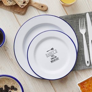 Logo personnalisé en gros 9 pouces rond mat bord curl fruits Dessert plats et assiettes en émail pour la fête de l'hôtel - Product Image 1