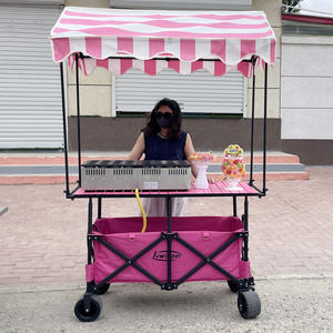 Büyük kapasiteli yükseklik ayarlanabilir üçgen çadır katlanır vagon için sokak durak gece pazarı gıda sepeti kamp-gece pazarı gıda - Product Image 1