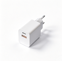 Cargador Rápido USB-C PD de 20W con Puertos USB-A QC3.0/QC2.0 y Tipo-C para Teléfonos Móviles, Relojes Inteligentes y Portátiles - Material de PC Ignífugo