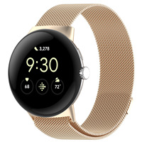 Bracelet de montre en acier inoxydable pour Google Pixel Watch 3 2 1, boucle milanaise réglable, bracelet magnétique en métal