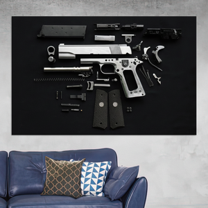 Disassembled Gun <b>Wall</b> Art <b>Canvas</b> Print - Modern Industrial Decor,WRAPPED <b>CANVAS</b> - Product Image 3