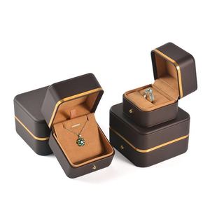 Custom Jewelry Set Box Paper Packaging Drawer Cardboard Jewelry Boxes With Pouch Bag