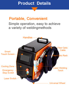 Machine de soudage laser portable 5-en-1 de haute qualité 800W/1500W/2000W pour métaux, neuve, avec source laser Raycus, vente au détail - Product Image 5