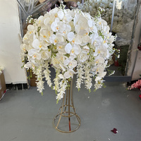 Boule de fleurs artificielles IFG de 60 cm, orchidée, rose, souffle de bébé, suspendue, pour mariage, Saint-Valentin, Pâques et Thanksgiving, centre de table