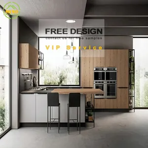 Novo Personalizado Atacado Matt Luxo Preto Contemporâneo Melamina Design Bulk Buy Fornecedores Armário De Cozinha Moderna