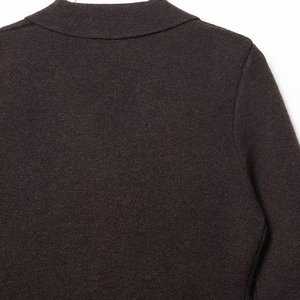 Veste de costume ajustée en maille marron pour femme, deux boutons, ornée de bijoux, couleur café, taille SML, style fashionista urbain - Product Image 3