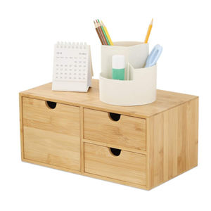 Tiroirs de bureau multifonctionnels à double étage en bambou pour le salon et la cuisine <span class=keywords><strong>Organisateur</strong></span> magnétique de rangement pour cartes de <span class=keywords><strong>bijoux</strong></span> cosmétiques divers - Product Image 4