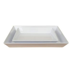 Melamina bianca che serve piatti da portata rettangolari riutilizzabili per Snack Dessert frutta vassoio lavabile in lavastoviglie - Product Image 3