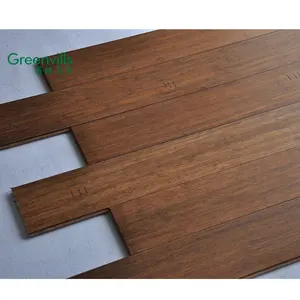 Eco friendly distressed and T&G handscraped 140mm solid strand woven bamboo flooring