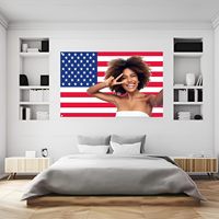 Drapeau extérieur personnalisé en polyester, texte, logo, photo imprimés UV, bannière décorative pour jardin, cour, mur, sans mât