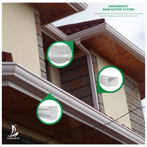 Mái nhà nước mưa uPVC PVC nhựa vuông mưa nước cống thoát nước kênh máng xối - Product Image 4