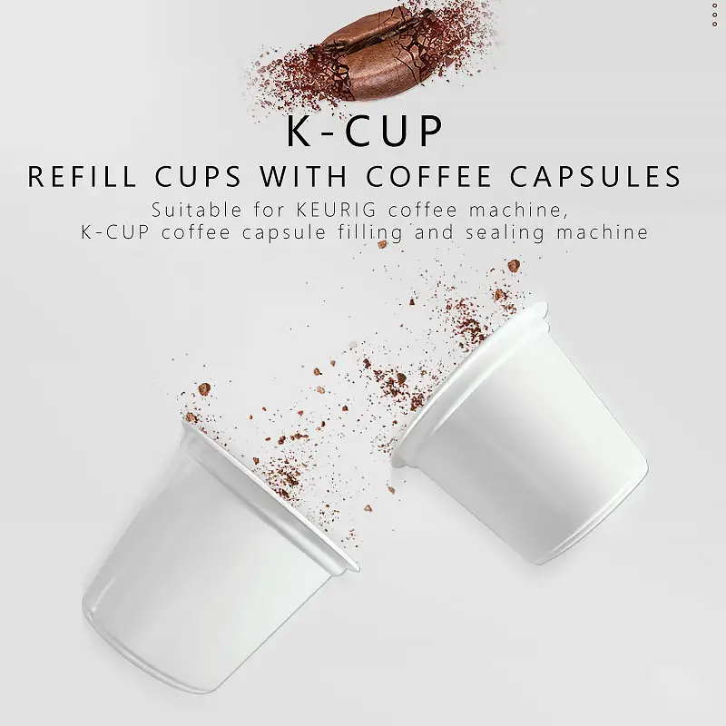 Keurig kcup แบบใช้แล้วทิ้ง2.0แคปซูลกาแฟเปล่าแบบแคปซูลแบบใช้แล้วทิ้งถ้วยกาแฟแบบยั่งยืนพร้อมฝาฟอยล์สั่งทำ2.0