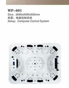 Сделано в Китае 2690x2090x930 мм Прямоугольный акриловый спа-массаж джакузи Ванна на открытом воздухе - Product Image 5