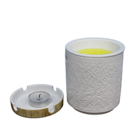 Classique blanc forêt Design aromatique chauffe-bougie parfum cire fond et brûleur à huile chauffe-plat pour diffuseur d'encens et d'aromathérapie