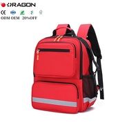 Sac à dos médical d'urgence rouge, trousse de premiers secours, manuel, matériau Oxford, 51x35x21cm, classe I, pour les premiers intervenants en cas de traumatisme