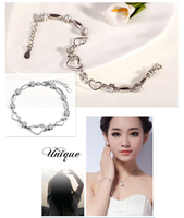 FY-SL17 Nouveauté Vente Chaude en Gros Bijoux en Argent 925 Bracelet Cœur Zircon pour Femmes
