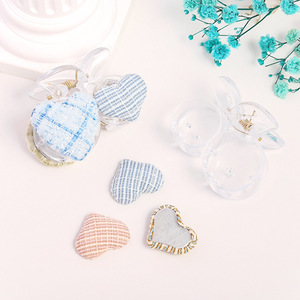 Boucle de sac en tissu tricoté en forme de cœur 19x22mm, accessoires de bijoux DIY, style frais et doux - Product Image 3