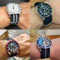 YUNSE Nouveau bracelet de montre en nylon tressé monobloc de qualité supérieure, en tissu nylon côtelé, pour plongeur, 18mm 20mm 22mm, bande élastique