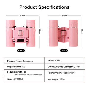 HD 고성능 미니 쌍안경 휴대용 야외 망원경 BAK7 8X21 HD 망원경 어린이용 - Product Image 3