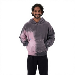 Sweat à capuche vintage délavé pour homme, pull tricoté épais, streetwear personnalisé - Product Image 1