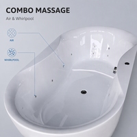 Baignoire autoportante pour 2 personnes, grande baignoire à jets, Massage à LED, bain d'extérieur, tourbillon, SPA, Style accessoire acrylique