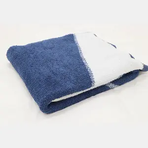 Coperta in pile blu bianco in poliestere asciugamano a righe sedie costa lettino coperto king size naturale grande regina