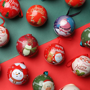 Boîte en métal en forme de boule pour chocolats, bonbons et cadeaux de Noël, idéale pour les fêtes - Offre spéciale - Product Image 3