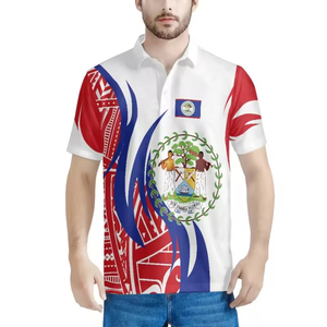 Cadeaux de la fête de l'indépendance du Belize hommes pour polo prix usine décontracté été hauts pour adolescents garçons respirant hommes ODM - Product Image 5
