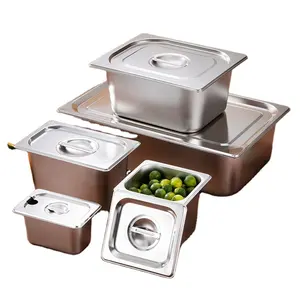 Alat dapur makanan, peralatan dapur hangat Makanan Cepat wadah prasmanan stainless steel glutonorm (GN) panci melayani nampan untuk hotel & restoran