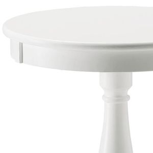 Table de console de piédestal tourné blanc DB avec caractéristiques de table d'appoint - Product Image 5