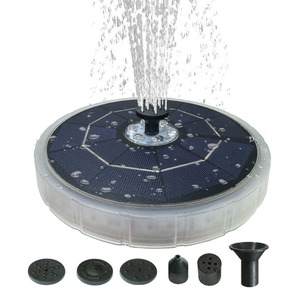 Jovtop Solar Water Pump 20cm Diameter Single Hole Direct Injection Outdoor Floating Garden Fountain With Led Light - Product Image 2
