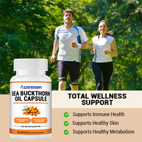 Ausreson OEM China Omega 7 Duindoornolie Capsules 1000mg Extract Huid & Oog Gezondheid Immuun Ondersteuning Duindoorn Capsules