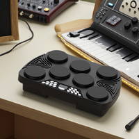 Portable Children's Adults' Beginner Electronic Drums ABS+Silicone Material Drum Skin Simulation