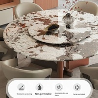 Table à manger ronde moderne noire en marbre, fabriquée en Chine, pour salle à manger