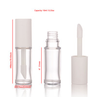 Tubes de gloss à lèvres vides et rechargeables en plastique transparent de 5 ml et 10 ml avec impression personnalisée, contenants d'emballage pour gloss à lèvres et huile à lèvres