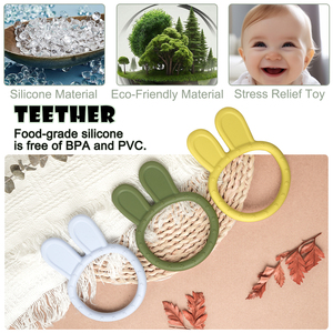 Mordedores de silicona al por mayor para bebés, sonajeros de silicona, juguetes de dentición para bebés - Product Image 4
