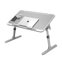 Table d'appoint portable en MDF réglable en hauteur pour lit, bureau, ordinateur portable, table paresseuse, table de baie vitrée, pliable, petite, de type panneau, rétractable