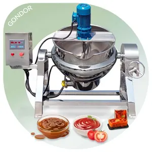 100-1000l kue Curry membuat mesin saus Tilt kecil memasak permen ketel konduksi Pot minyak sistem planet