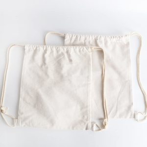 Sac à dos à cordon personnalisé en toile de coton léger et compact pour le sport et les voyages, avec logo, faible MOQ - Product Image 2