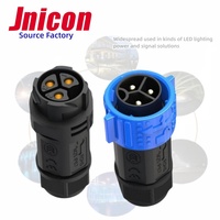 Connecteur d'aviation étanche Jnicon M25 500V 50A IP67 noir, câble d'alimentation mâle-femelle, connecteur fil-fil