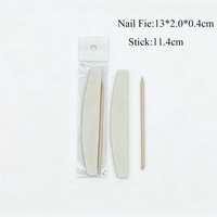Kit de manucure et pédicure jetable 2-en-1 avec lime à ongles de 13 cm et bâtonnet en bois – Outils professionnels pour les ongles