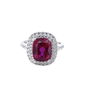 Exquisite Women's S925 Sterling Silver Rhodium Plated Classic Ruby <b>Wedding</b> <b>Ring</b> - Product Image 1