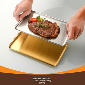 Modernas y lujosas bandejas <span class=keywords><strong>de</strong></span> acero inoxidable <span class=keywords><strong>para</strong></span> servir comida, coloridas y personalizadas, <span class=keywords><strong>para</strong></span> fiestas. - Product Image 3